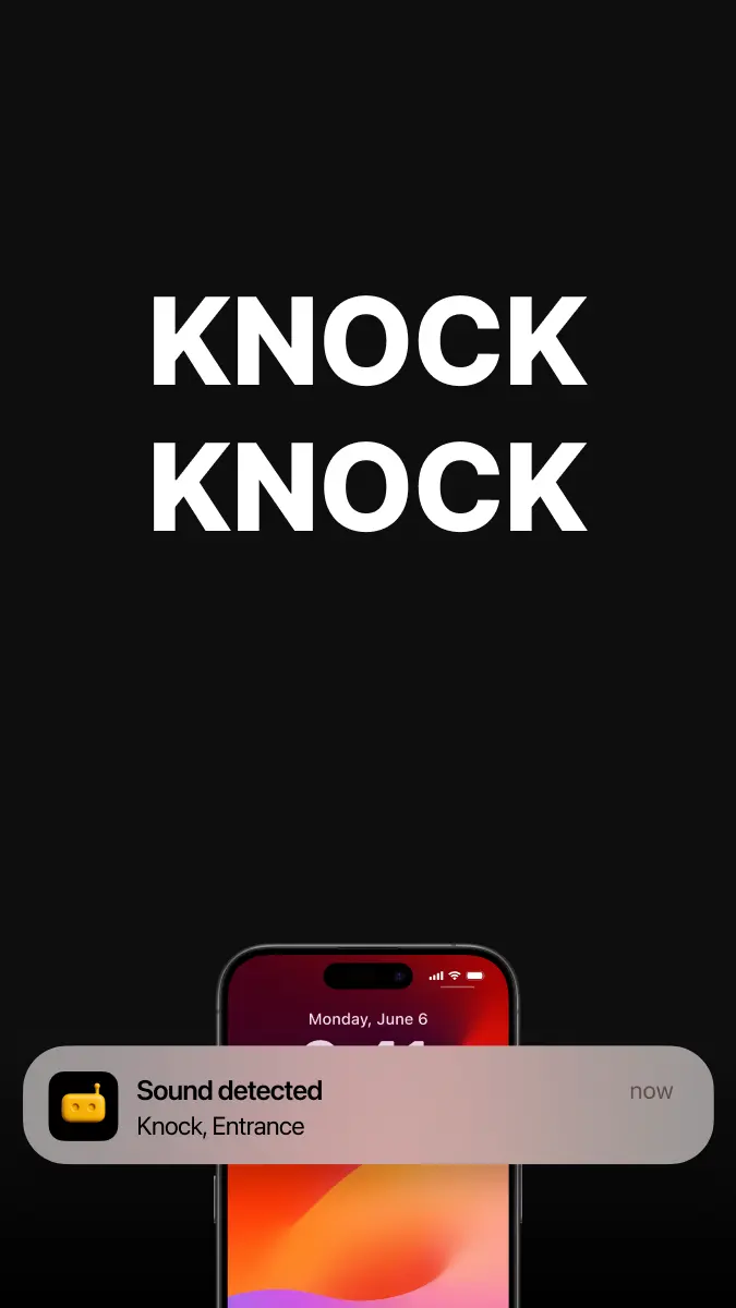 RECAM knock detection alert on iPhone