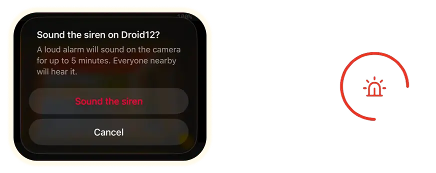 Triggering the remote siren from the RECAM viewer app
